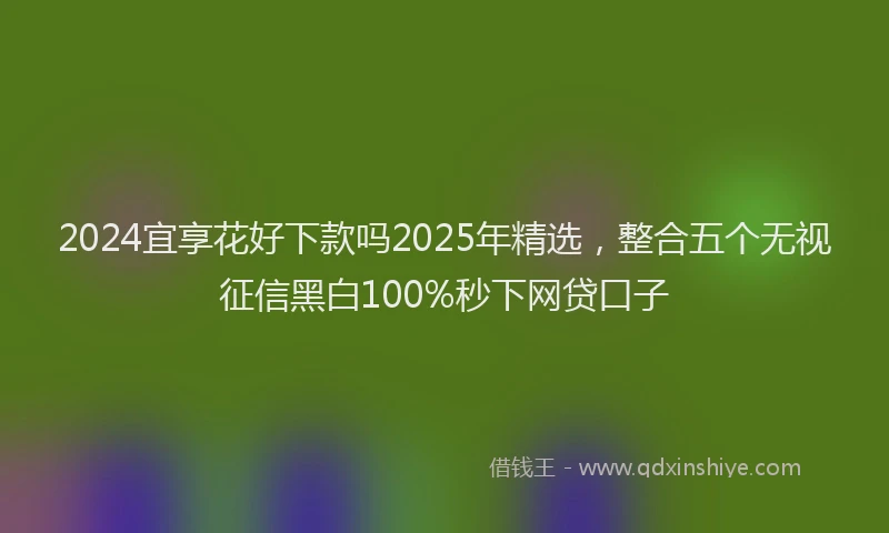 2024宜享花好下款吗2025年精选，整合五个无视征信黑白100%秒下网贷口子