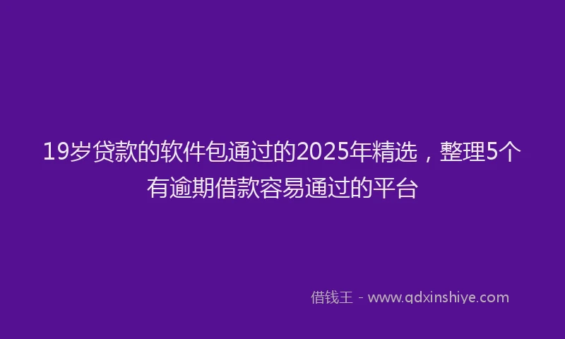 19岁贷款的软件包通过的2025年精选，整理5个有逾期借款容易通过的平台