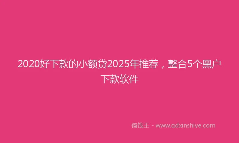 2020好下款的小额贷2025年推荐，整合5个黑户下款软件