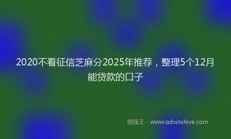 2020不看征信芝麻分2025年推荐，整理5个12月能贷款的口子