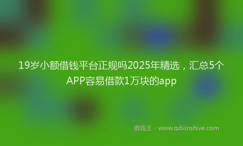 19岁小额借钱平台正规吗2025年精选，汇总5个APP容易借款1万块的app