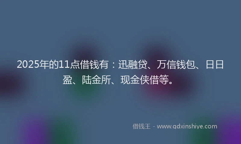 2025年的11点借钱有：迅融贷、万信钱包、日日盈、陆金所、现金侠借等。
