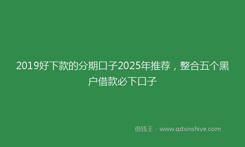 2019好下款的分期口子2025年推荐，整合五个黑户借款必下口子