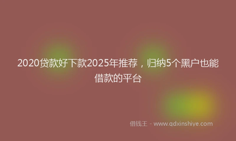 2020贷款好下款2025年推荐，归纳5个黑户也能借款的平台