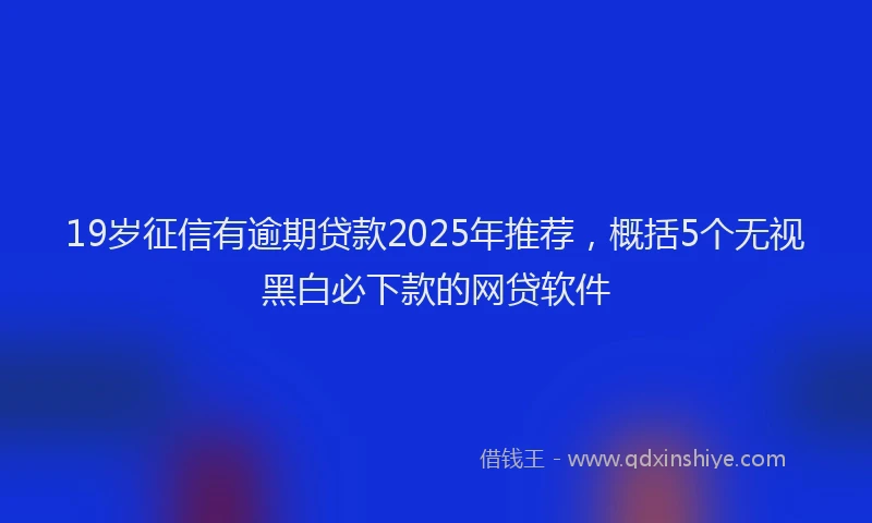 19岁征信有逾期贷款2025年推荐，概括5个无视黑白必下款的网贷软件