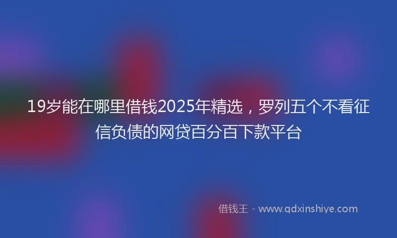 19岁能在哪里借钱2025年精选，罗列五个不看征信负债的网贷百分百下款平台