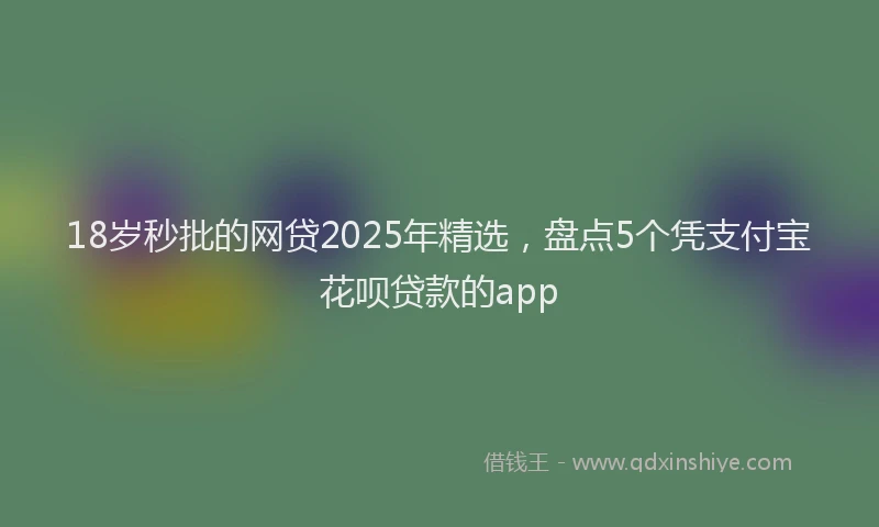 18岁秒批的网贷2025年精选，盘点5个凭支付宝花呗贷款的app