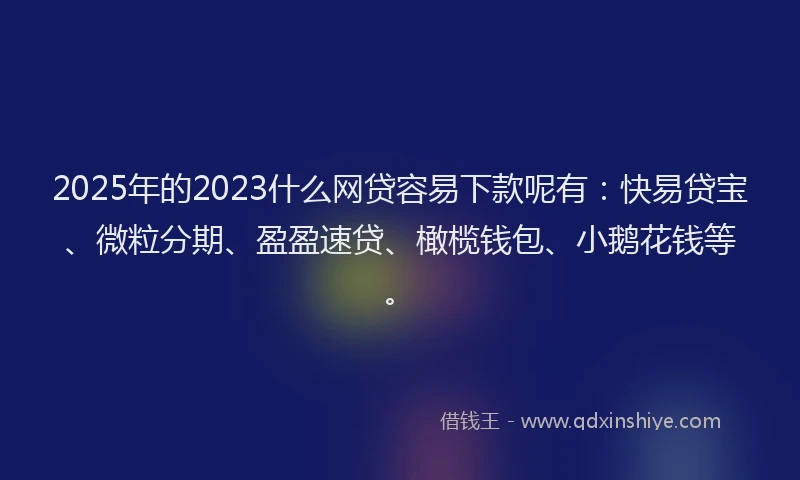 2025年的2023什么网贷容易下款呢有：快易贷宝、微粒分期、盈盈速贷、橄榄钱包、小鹅花钱等。