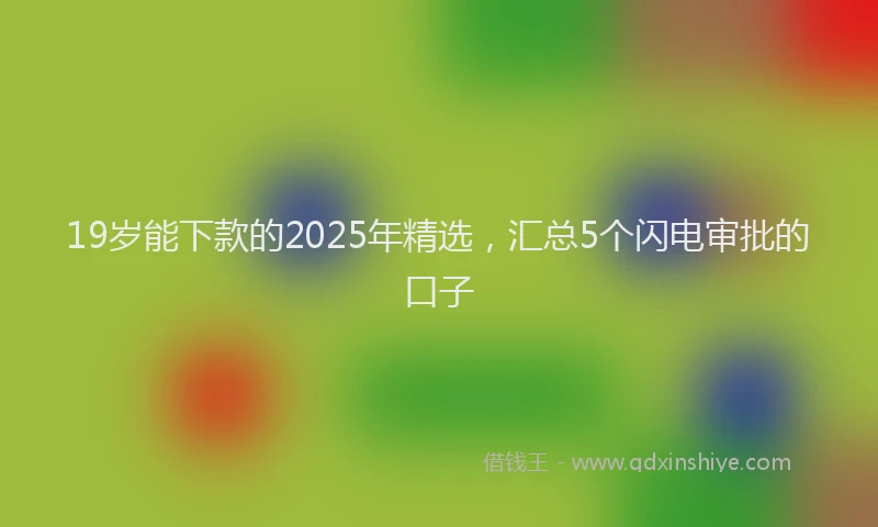 19岁能下款的2025年精选，汇总5个闪电审批的口子