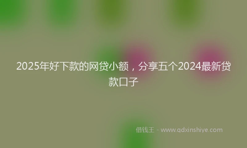 2025年好下款的网贷小额，分享五个2024最新贷款口子