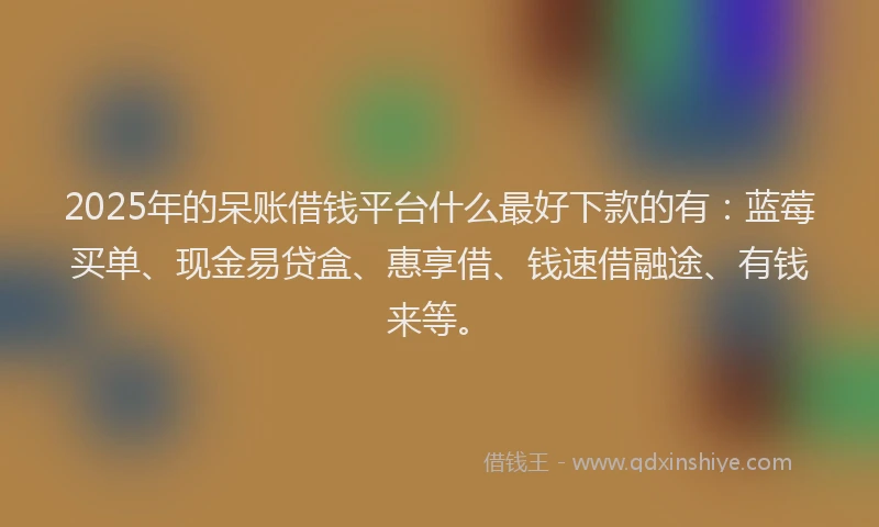 2025年的呆账借钱平台什么最好下款的有：蓝莓买单、现金易贷盒、惠享借、钱速借融途、有钱来等。