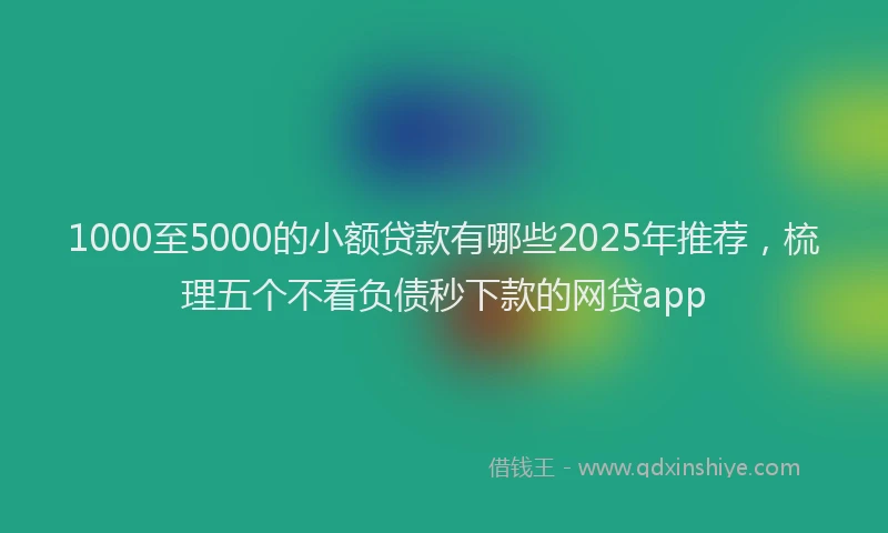 1000至5000的小额贷款有哪些2025年推荐，梳理五个不看负债秒下款的网贷app