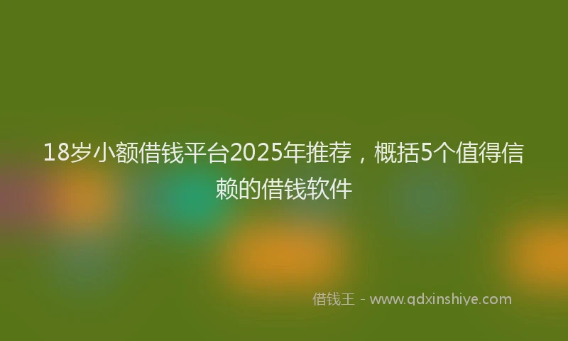 18岁小额借钱平台2025年推荐，概括5个值得信赖的借钱软件