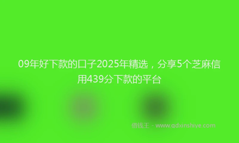 09年好下款的口子2025年精选，分享5个芝麻信用439分下款的平台