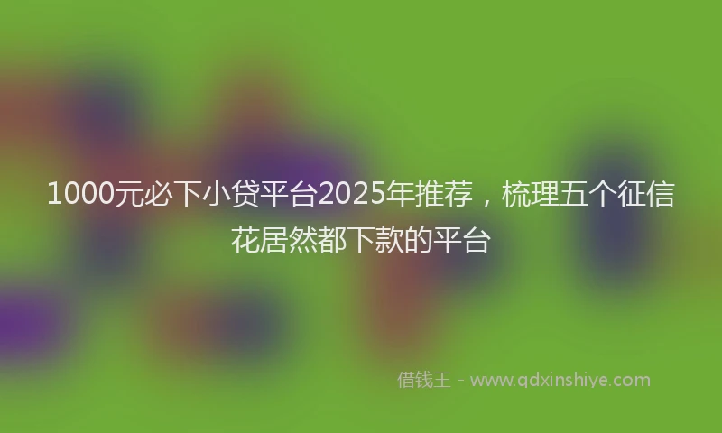 1000元必下小贷平台2025年推荐，梳理五个征信花居然都下款的平台