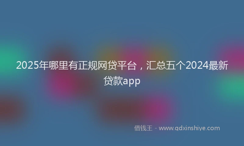 2025年哪里有正规网贷平台，汇总五个2024最新贷款app