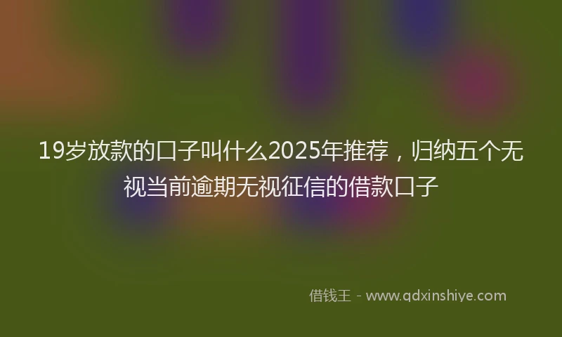 19岁放款的口子叫什么2025年推荐，归纳五个无视当前逾期无视征信的借款口子