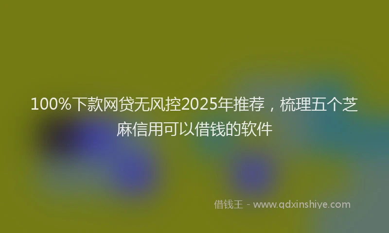 100%下款网贷无风控2025年推荐，梳理五个芝麻信用可以借钱的软件