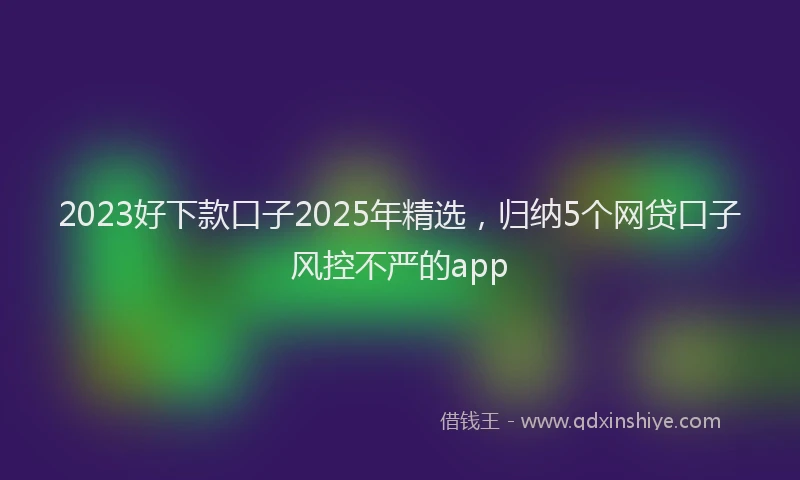 2023好下款口子2025年精选，归纳5个网贷口子风控不严的app