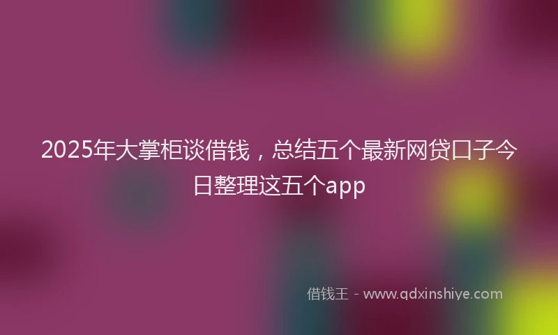 2025年大掌柜谈借钱，总结五个最新网贷口子今日整理这五个app