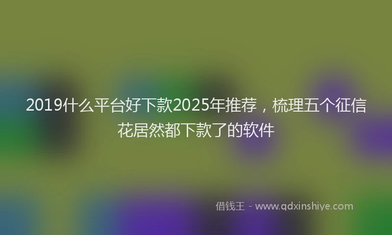 2019什么平台好下款2025年推荐，梳理五个征信花居然都下款了的软件