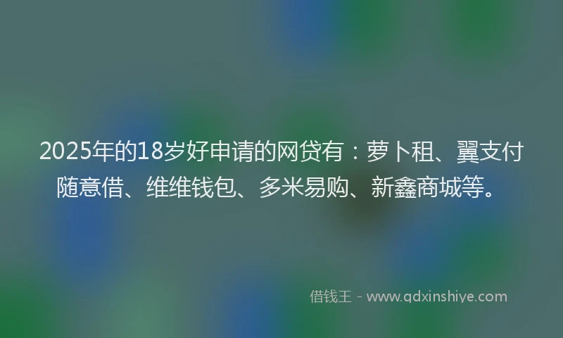 2025年的18岁好申请的网贷有：萝卜租、翼支付随意借、维维钱包、多米易购、新鑫商城等。
