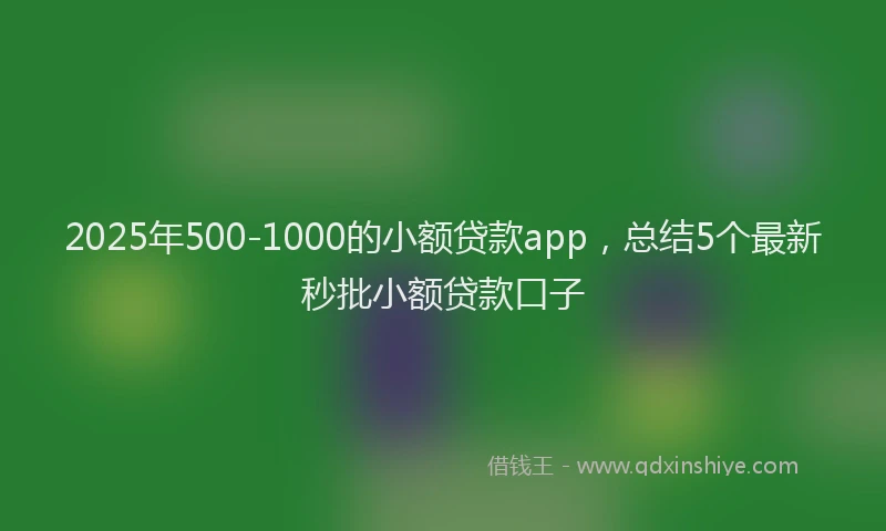 2025年500-1000的小额贷款app，总结5个最新秒批小额贷款口子
