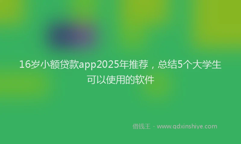16岁小额贷款app2025年推荐，总结5个大学生可以使用的软件