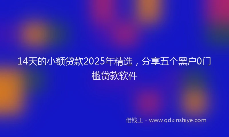 14天的小额贷款2025年精选，分享五个黑户0门槛贷款软件