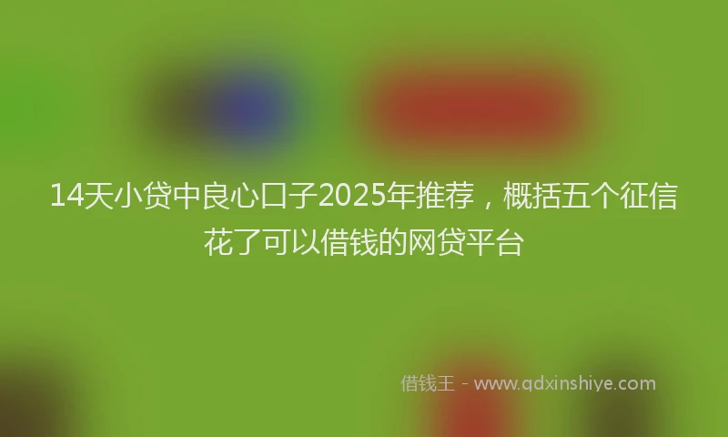 14天小贷中良心口子2025年推荐，概括五个征信花了可以借钱的网贷平台