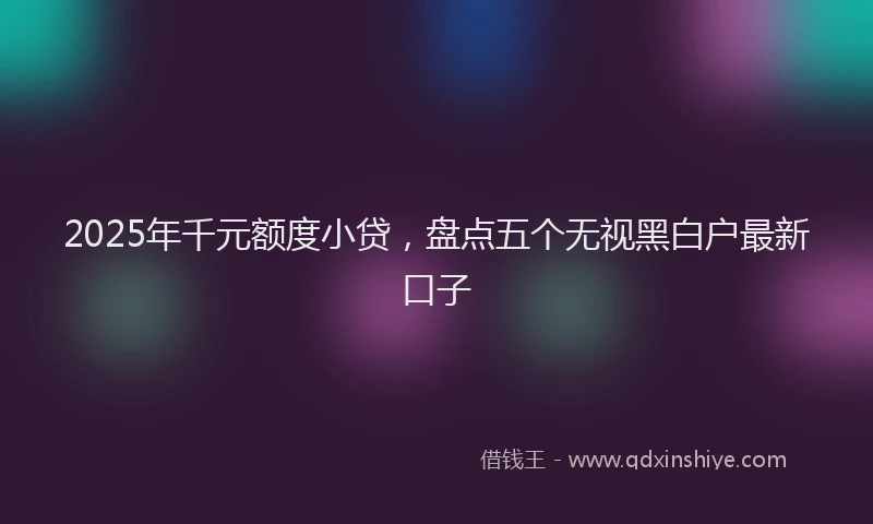 2025年千元额度小贷，盘点五个无视黑白户最新口子