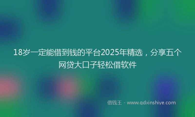18岁一定能借到钱的平台2025年精选，分享五个网贷大口子轻松借软件