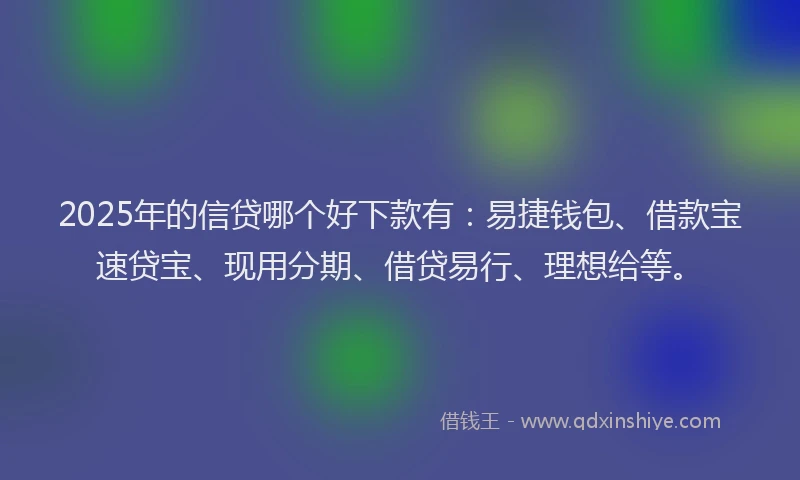 2025年的信贷哪个好下款有：易捷钱包、借款宝速贷宝、现用分期、借贷易行、理想给等。