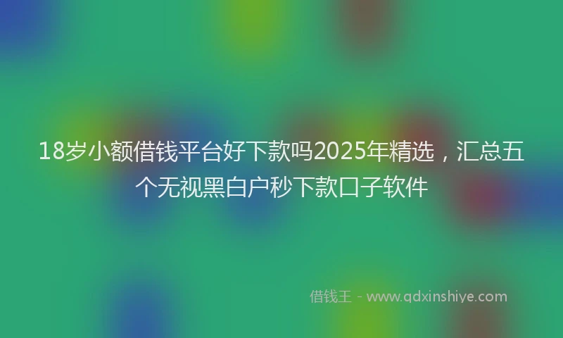 18岁小额借钱平台好下款吗2025年精选，汇总五个无视黑白户秒下款口子软件