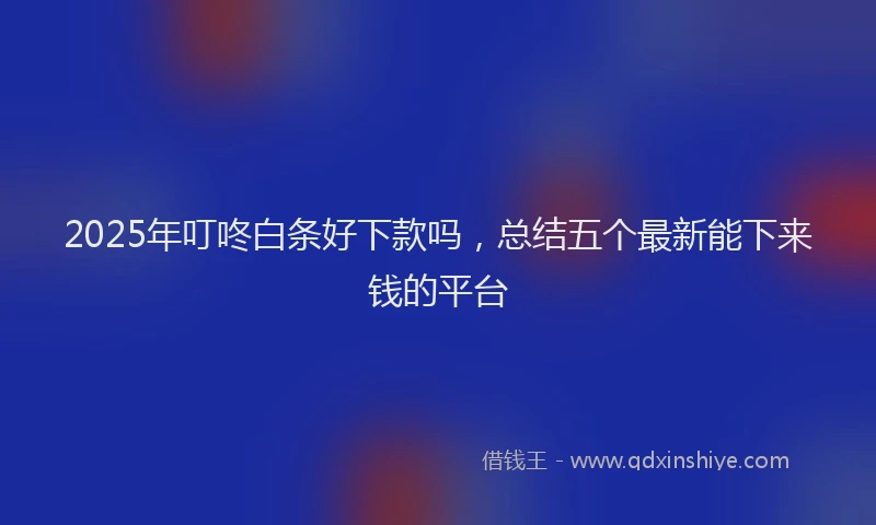 2025年叮咚白条好下款吗，总结五个最新能下来钱的平台