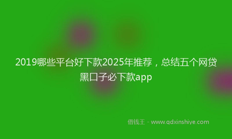 2019哪些平台好下款2025年推荐，总结五个网贷黑口子必下款app