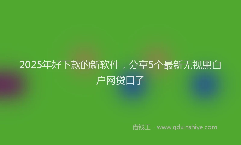 2025年好下款的新软件，分享5个最新无视黑白户网贷口子