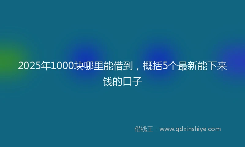 2025年1000块哪里能借到，概括5个最新能下来钱的口子