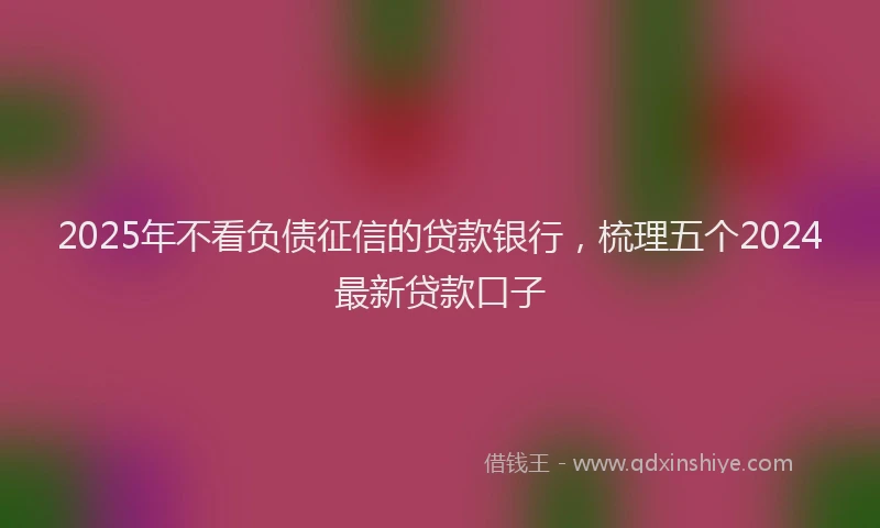 2025年不看负债征信的贷款银行，梳理五个2024最新贷款口子