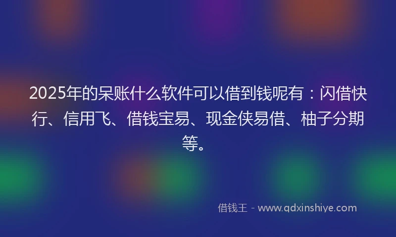 2025年的呆账什么软件可以借到钱呢有：闪借快行、信用飞、借钱宝易、现金侠易借、柚子分期等。