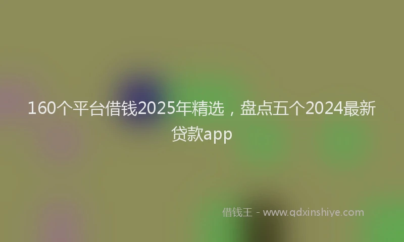 160个平台借钱2025年精选，盘点五个2024最新贷款app