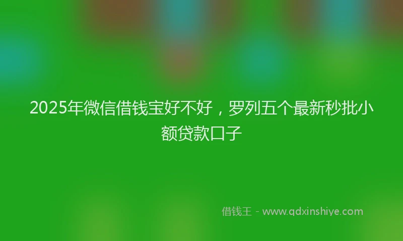 2025年微信借钱宝好不好，罗列五个最新秒批小额贷款口子