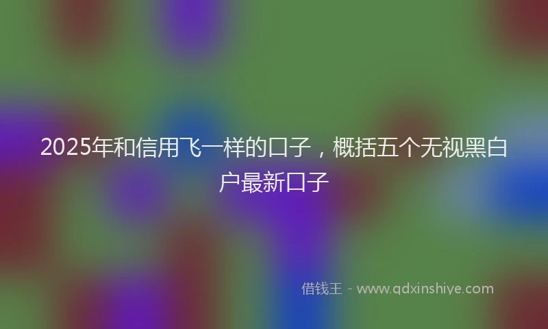 2025年和信用飞一样的口子，概括五个无视黑白户最新口子