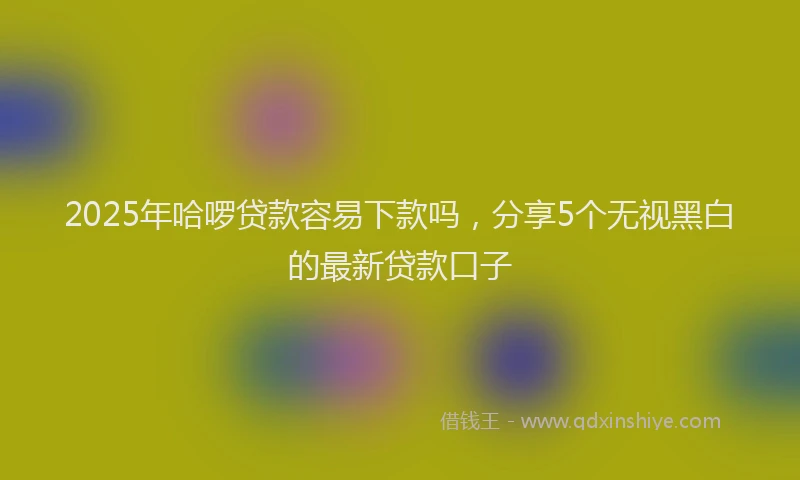 2025年哈啰贷款容易下款吗，分享5个无视黑白的最新贷款口子