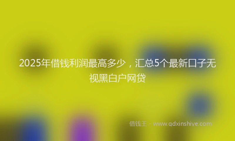 2025年借钱利润最高多少，汇总5个最新口子无视黑白户网贷