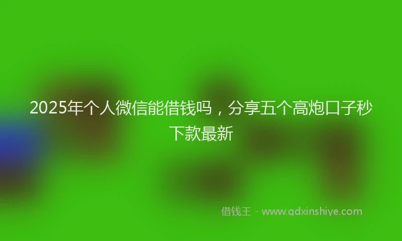 2025年个人微信能借钱吗，分享五个高炮口子秒下款最新