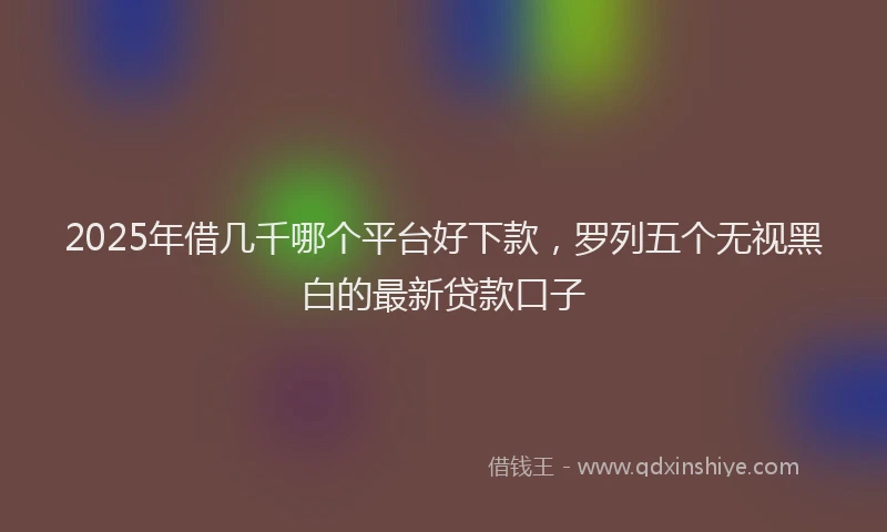 2025年借几千哪个平台好下款，罗列五个无视黑白的最新贷款口子