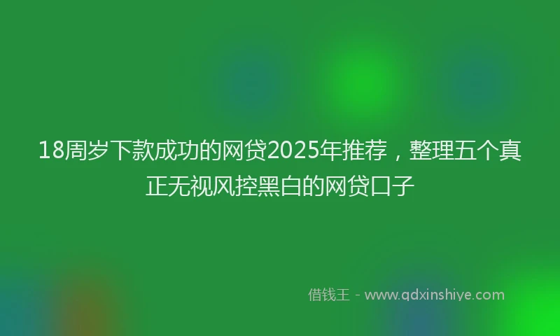 18周岁下款成功的网贷2025年推荐，整理五个真正无视风控黑白的网贷口子