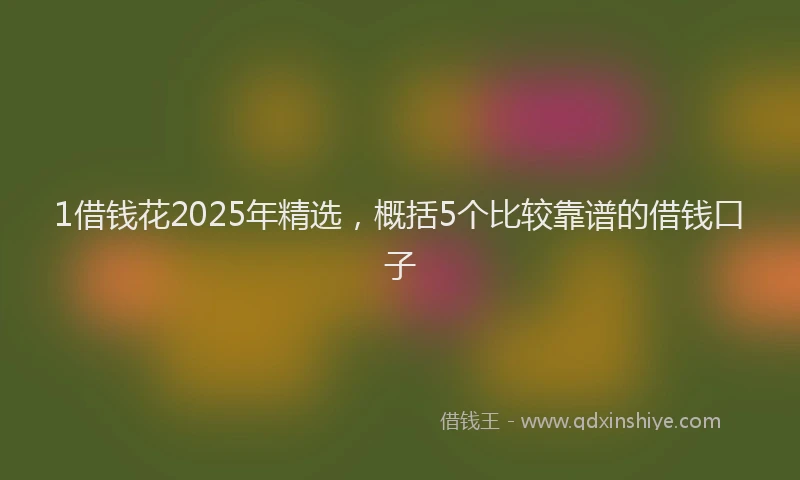 1借钱花2025年精选，概括5个比较靠谱的借钱口子