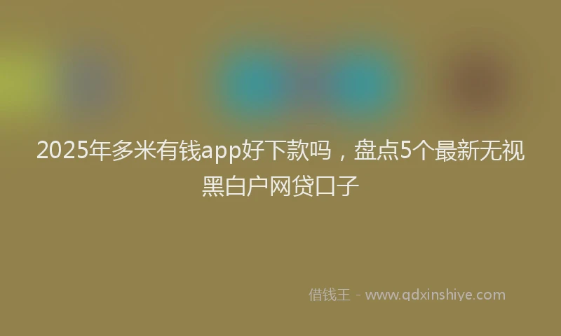 2025年多米有钱app好下款吗，盘点5个最新无视黑白户网贷口子